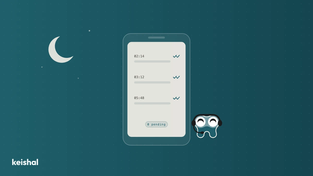 Patient messaging their dental clinic on WhatsApp at night, outside front-desk hours